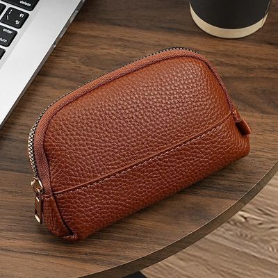 2026 Must-Have Vintage Textured Zipper Coin Purse Compact and Exquisite Key Organizer Mini Clutch Card Holder & Coin Pouch