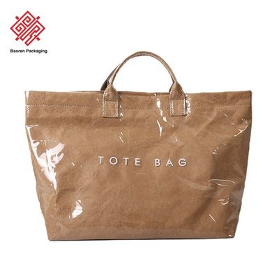 Fashion Dupont Paper Bag for Women 2026 New Trend Commuting Large Capacity Washable Tyvek Tote Shopping Bag with PVC Outer Layer