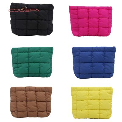 2026 New Fashion Pleated Clutch Makeup Bags Women's Korean Style Polyester Chic Versatile Casual Small Square Cosmetic Bags