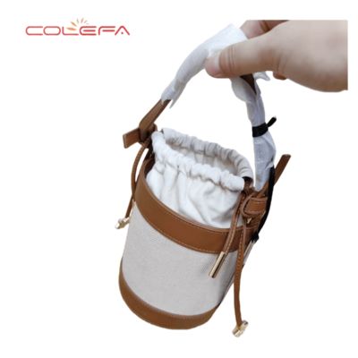 Colefa Made in China Brand Lovely Ladies Gathered Opening Round Handbags Clutch Bag Girls Women's Cylindrical Outdoor Bag