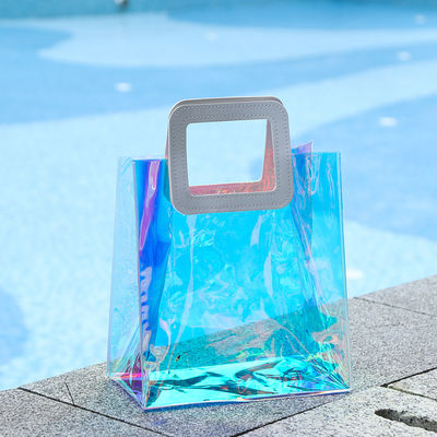 PVC Laser-Color Handheld Shopping Bag Trendy Transparent Jelly Bag with Vibrant Colors Thickened Universal Gift Customized Bag