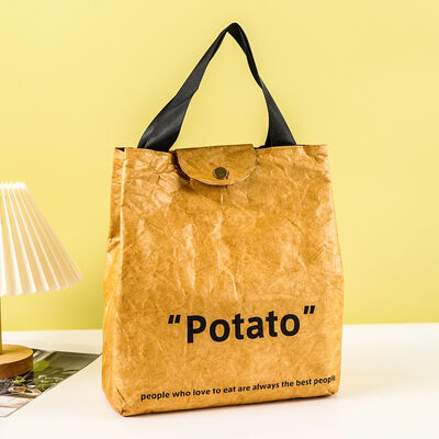 Custom DuPont Paper Handheld Lunch Bags with Logo Printing Custom-Made Thermal insulation Packaging Washable Tyvek Paper Bags
