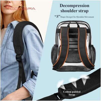 2026 Customized New Large Transparent Backpack Heavy-Duty PVC Backpack Waterproof and Lightweight Ideal for College and Work