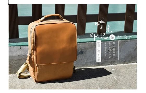 Manufactures Custom Male Brown Washable Kraft Paper Bag Softback Backpack With Front Flap