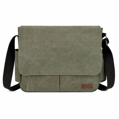 16.5 / 17 Inch Flap Men Sling Crossbody Laptop Canvas Shoulder Messenger Bag For Men