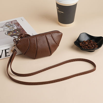 Korean-Style Croissant-Shaped Wallet Minimalist Texture Pouch Large-Capacity Coin Purse Simple Solid-Color Storage Bag