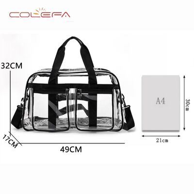 PVC Transparent Travel Tote Bag Women's Large Capacity Shopping Fashionable Personalized Backpack Fully Waterproof Student School Bag