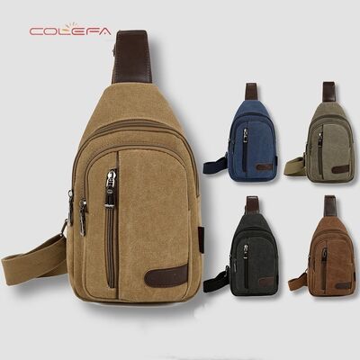 New Men's Chest Bag Casual Sports Shoulder Canvas Durable Crossbody Chest Bag for Construction Work Wholesale Customized Bags
