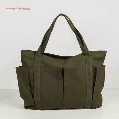 2026 Fabric Casual Tote Travel Bag Solid Color Canvas Handheld Bag Minimalist Large Capacity Sports Fitness Tote Bag with LOGO