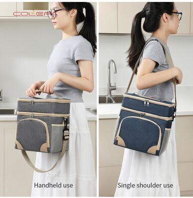 Hot-selling Insulated Lunch Bag Oxford Made Thickened Double-Layer Minimalist Outdoor Crossbody Ice Bag Handheld Lunch Box Bags