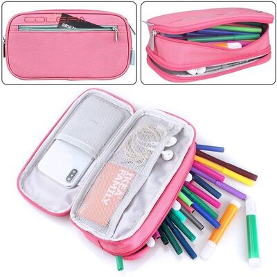 Nylon Large-Capacity Multi-Function Pencil Case Three-Layer Stationery Organizer Elementary School Student Pencil Storage Bag