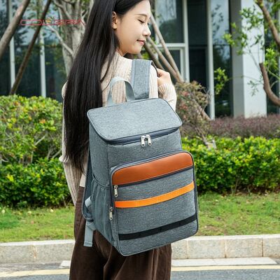 Custom Logo Insulated Backpack Large Capacity Outdoor Picnic Bag Oxford Cloth Waterproof Freshness-Preserving Cooler Backpack