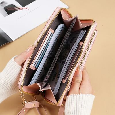 New Touchscreen Phone Case Women's PU Anti-Theft Multi-Functional Crossbody Shoulder Bag Versatile Transparent Mini Phone Pouch
