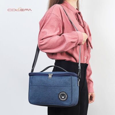 Lunch Box Handheld Square Insulated Bag Oxford Reinforced Bento Bag Large Capacity Picnic Bag for Office Workers and Students