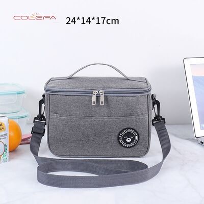 Lunch Box Handheld Square Insulated Bag Oxford Reinforced Bento Bag Large Capacity Picnic Bag for Office Workers and Students