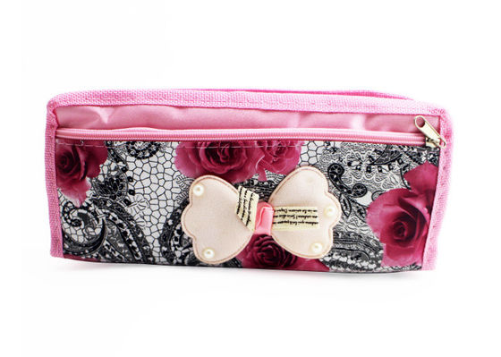 High Capacity Pencil Pouch Bag Cute Printing Polyester Nylon For Gift Pencil Box
