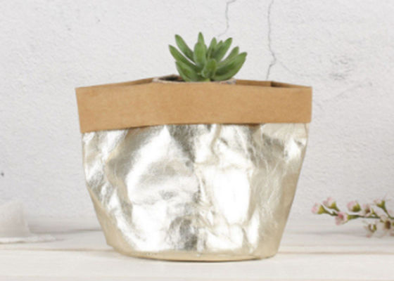 2018 Wholesale Metallic Washable Kraft Paper Storage Bag for Fruit Vegetable Food Bread Flower