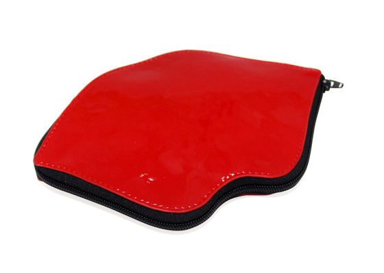 PU Lip Shape Folding Shopping Bags Nylon Polyester Matetial Female Use