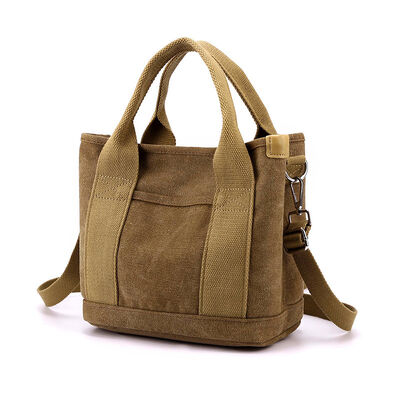 Thickened Canvas Shoulder Bag with Large Capacity Multi-Compartment Commuting Bags for Students Compact Outings Tote with LOGO