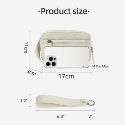 2026 New Customizable Best-Selling Polyester Mini Pleated Checkered Handbag with Transparent PVC Window Coin Purse Clutch