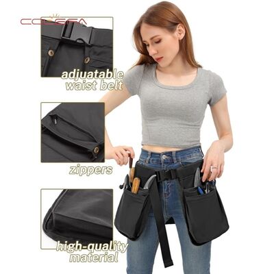 ポリエステル多ポケットジッパーウエストバッグ 軽量 ぴったりフィット ツールキット 多機能 アウトドアハイキングウエストバッグ 卸売